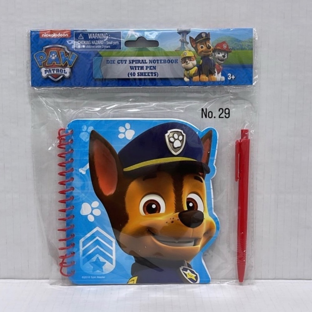 Nickelodeon Paw Patrol Chase Die Cut Spiral Notebook with Pen - 40 Sheets
